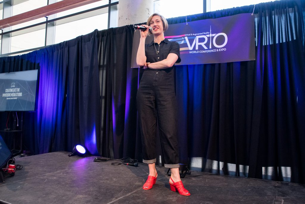 Sarah Vick showcases what Intel Studios is working on at VRTO 2019