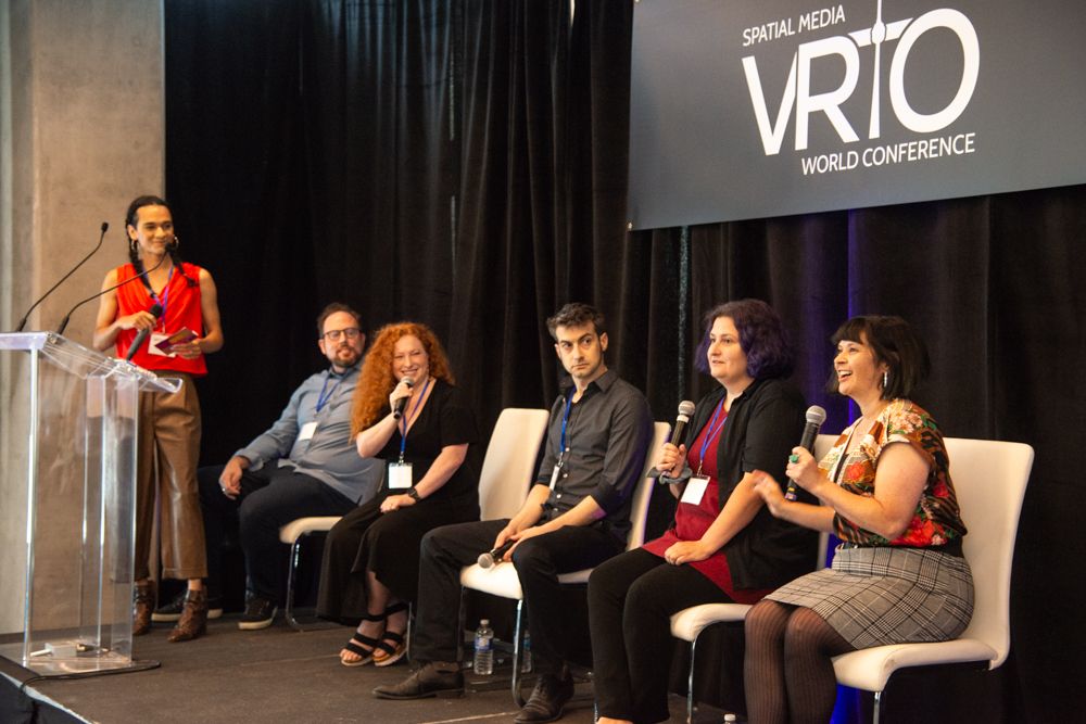 Left to right: VR Live Performers Summit: Jake Runeckles, Liam Karry, Whitton Frank, Ari Tarr, Nicole Rigo, and Mandy Canales.